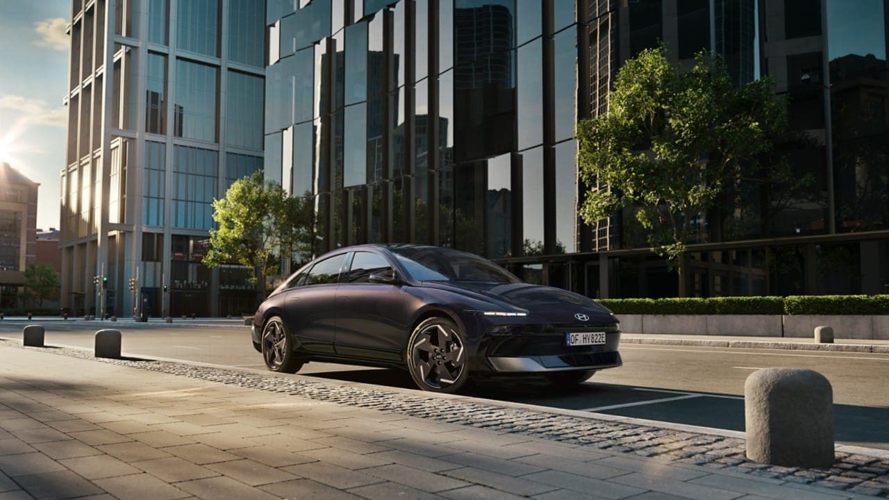 Hyundai IONIQ 6 Long Range 84.0 kWh RWD electric sedan exterior, front three-quarter view.