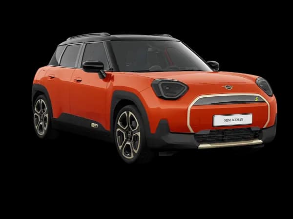 MINI Aceman SE electric city crossover exterior, front three-quarter view.