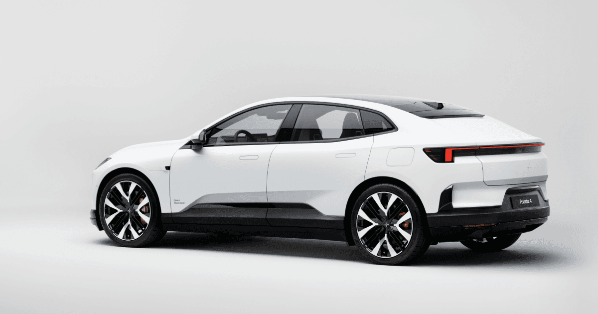 Polestar 4 Long Range Single Motor electric SUV coupe exterior, side profile view.