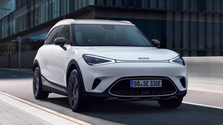 Smart #1 Pro+ electric SUV exterior, front three-quarter view.