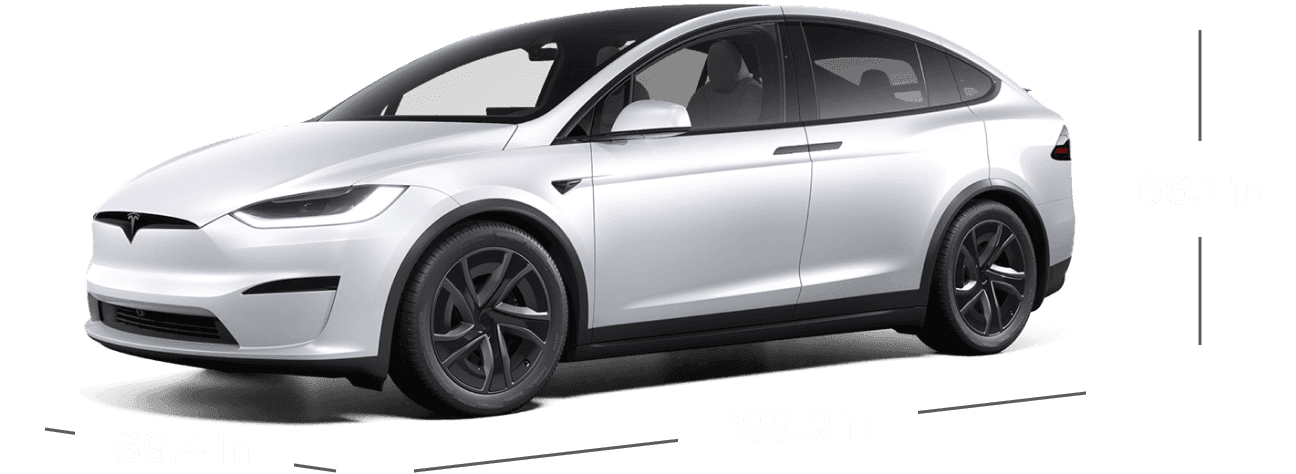 Tesla Model X Dual Motor electric SUV exterior, side view.