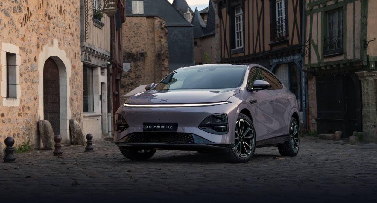 XPENG G6 RWD Long Range electric SUV exterior, front three-quarter view.