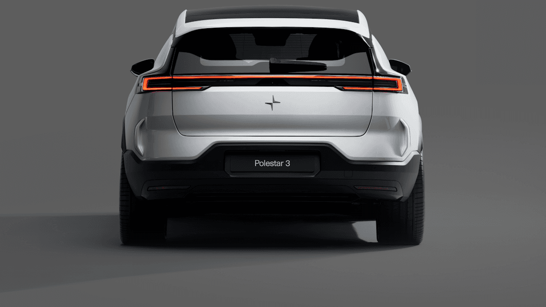 Polestar 3 Long Range Dual Motor electric SUV exterior, front three-quarter view.